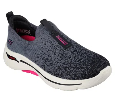 Skechers Go Walk Arch Fit Lunar Views 124873-bkhp Sneaker Womens 6 Black Eee3438 (black,6)