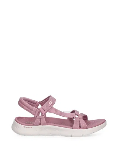 Skechers Go Walk Flex Touch-strap Sandals In Pink