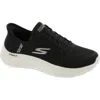 Skechers Go Walk Flex Womens Memory Foam Manmade Slip-on Sneakers In Black