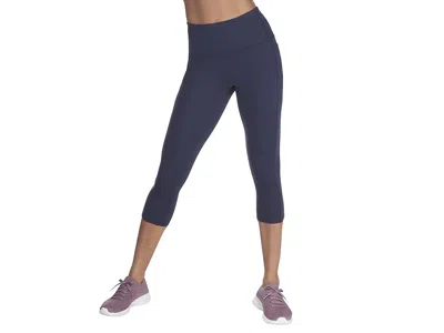 Skechers Go Walk High Waisted Midcalf Leggings In Blue