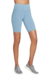 Skechers Goflex High Waist 10" Bike Shorts In Blue/gray