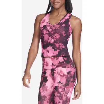 Skechers Goflex Ribbed Crop Tank In Pink