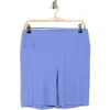 Skechers Goflex Ribbed High Waist Pocket Bike Shorts In Periwinkle