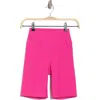 Skechers Goflex Ribbed High Waist Pocket Bike Shorts In Pink