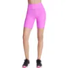 Skechers Goflex Ribbed High Waist Pocket Bike Shorts In Pink