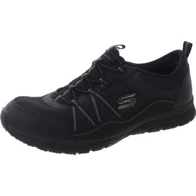 Skechers Gratis Sport Womens Leather Workout Running Shoes In Black