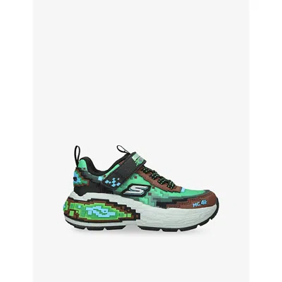 Skechers Green Comb Kids' Mega Kraft 4k Woven Low-top Trainers Eur 33 / 1 Uk