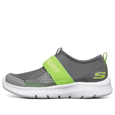 Skechers (gs)  Comfy Flex 2.0 'dark Grey Yellow' In Gray