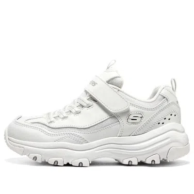 Skechers (gs)  D'lites 1.0 Chunky Shoes 'white' In Neutral