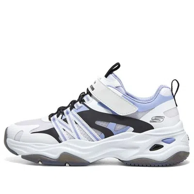 Skechers (gs)  Dlites Chunky Shoes 'white Blue Black' In Multi