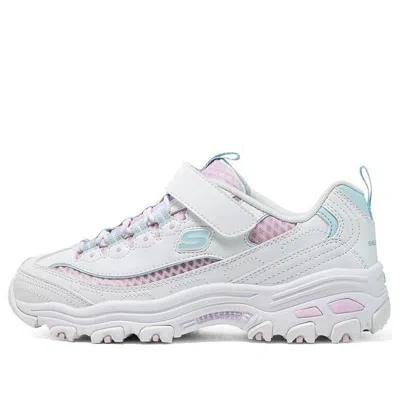 Skechers (gs)  Dlites Chunky Shoes 'white Pink Blue'
