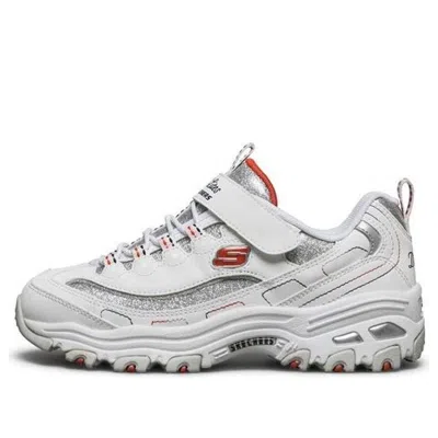 Skechers (gs)  D'lites Shoes 'white Grey' In Gray