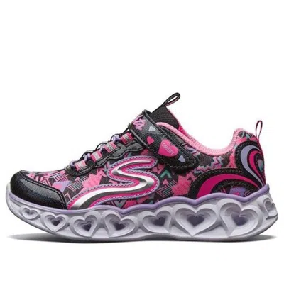 Skechers (gs)  Love Lights Low Black/pink In Multi