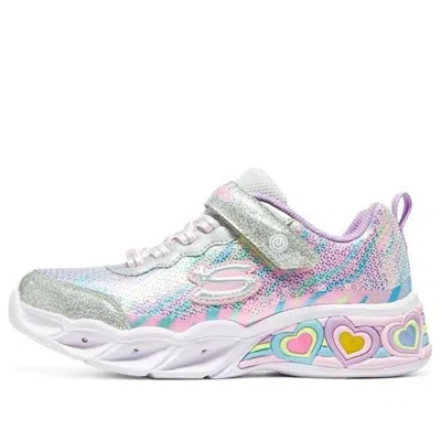 Skechers (gs)  Sweetheart Lights 'silver Rainbow' In Multi