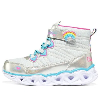 Skechers (gs)  Sweetheart Lights 'white Silver Blue'