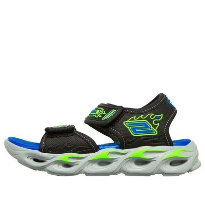 Skechers (gs)  Thermo Splash Slip On Sport Light-up Sandals 'black Blue' In Multi