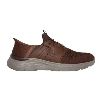 Skechers Hands Free Slip-ins Garner Newick Mens Round Slip-on Shoe-extra Wide Width In Brown