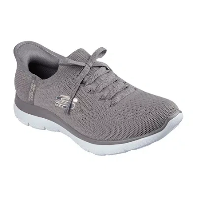 Skechers Hands Free Slip-ins Summits New Daily Womens Slip-on Walking Shoes In Gray