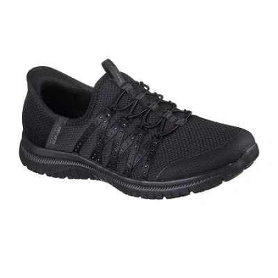 Skechers Hands Free Slip-ins Virtue Stunner Womens Slip-on Walking Shoes In Black