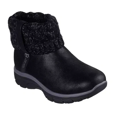 Skechers Hands Free Slip-ins Womens Easy Going Cozy Weather 2 Flat Heel Winter Boots In Black