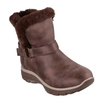 Skechers Hands Free Slip-ins Womens Easy Going Dreamers Move Flat Heel Winter Boots In Brown