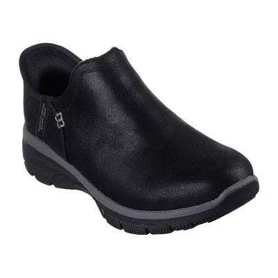 Skechers Hands Free Slip-ins Womens Easy Going Modern Hour Flat Heel Booties Wide Width In Black