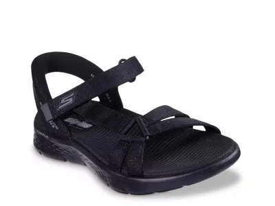 Skechers Go Walk Strappy Sandals In Black