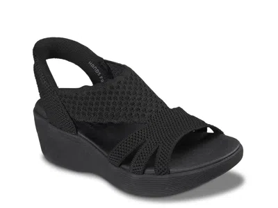 Skechers Hands Free Slipins Parallel Lite Summer Invite Wedge Sandal In Animal Print
