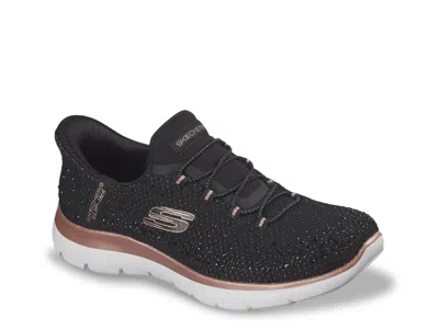 Skechers Hands Free Slipins Summits Brilliant Shine Slipon Sneaker In Black
