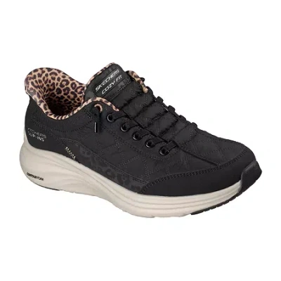 Skechers Wide Width Hands Free Slipins Contour Foam Cozy Fit Leopard Dream Sneaker In Black