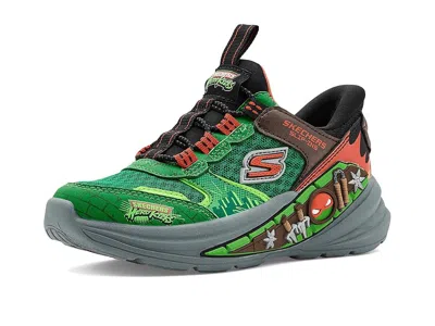 Skechers Hands Free Slip-ins-hyper-quest-where's My 404212l (little Kid/big Kid) Boys Shoes Green/multi: 5 Bi