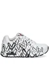 Skechers Heart-print Lace-up Sneakers In Black