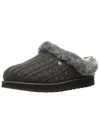 Skechers Keepsakes Ice Angel Womens Cable Knit Faux Fur Clog Slippers In Pink