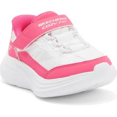 Skechers Kids' Cozy Fit Sneaker In White Pink