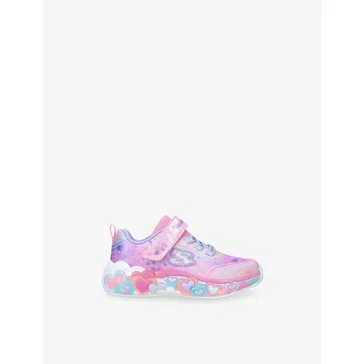 Skechers Lilac Kids' Eternal Heart Lights Woven Low-top Light-up Trainers Eur 25 /7.5 Uk