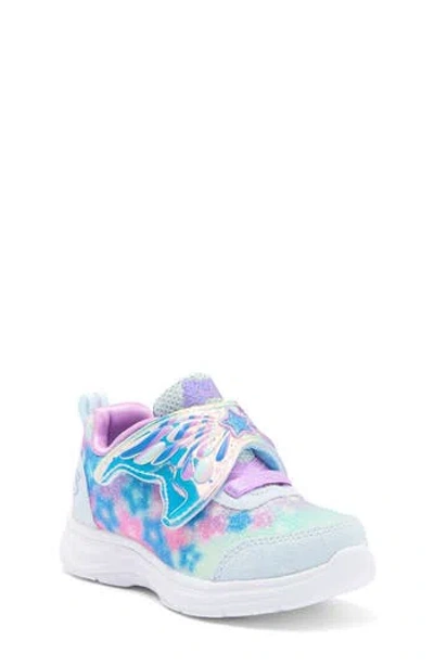 Skechers Kids' Glimmer Kicks Sneaker In Light Blue/lavender