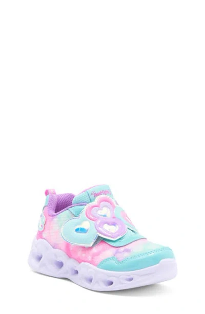 Skechers Kids' Heart Lights® Light-up Sneaker In Turquoise/lavender