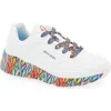 Skechers Kids' Knit Sneaker In White Synthetic/multi Trim