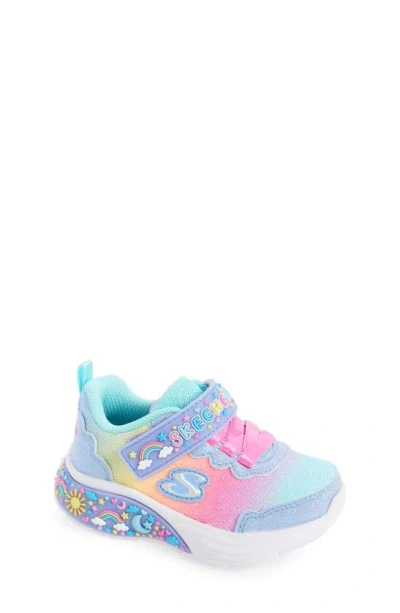 Skechers Kids' My Dreamers Light Up Sneaker In Light Blue/ Multi