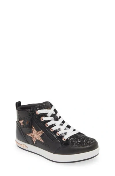 Skechers Kids' Girls Preschool   Shoutouts 2.0 Cutout Glitter Star Mid In Black/gold