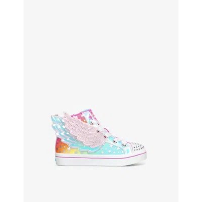 Skechers Pink Kids' Twi-lites 2.0 High-top Woven Trainers Eur 34 / 2 Uk