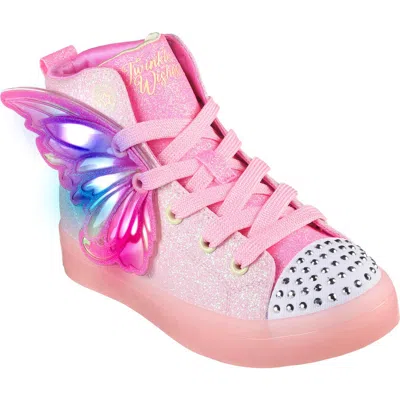 Skechers Kids' Twi-lites 2.0 Light Up High Top Sneaker In Light Pink/multi