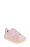 Skechers Kids' Twinkle Sparks Light-up Glitter Sneaker In Rose Gold