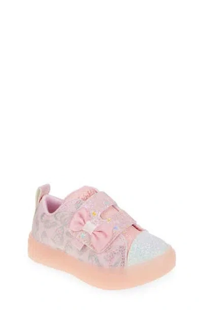 Skechers Kids' Twinkle Sparks Light-up Glitter Sneaker In Rose Gold