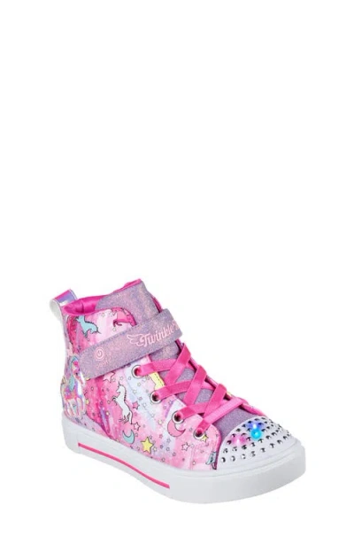 Skechers Kids' Twinkle Sparks Light-up High Top Sneaker In Pink