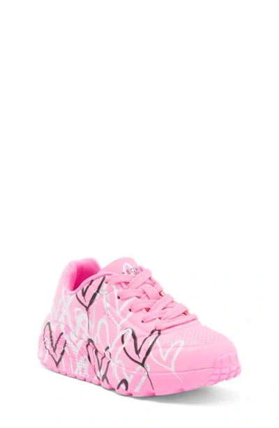 Skechers Kids' X Jgoldcrown Uno Lite Metallic Lover Platform Sneaker In Pink