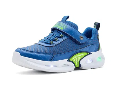 Skechers Kinetic-lights 400400l (little Kid/big Kid) Boy's Shoes Blue/lime : 12 Little Kid M, Textile