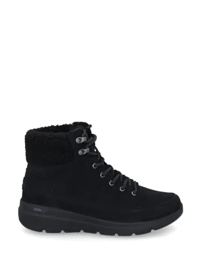 Skechers Lace-up Fastening Boots In Black