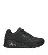 Skechers Womens Black Uno Stand On Air Faux-leather Trainers In Black