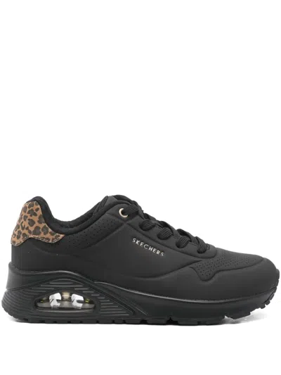 Skechers Leopard-print Sneakers In Black